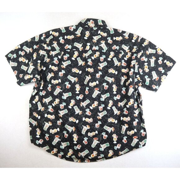NATURAL ISSUE - MEN'S BLACK MIXED DRINK PRINT SHORT SLEEVE BUTTON-UP SHIRT - XXL - Picture 4 of 4